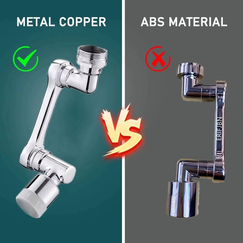 AquaTwist™ 1080° Rotating Faucet Sprayer – Universal Metal Tap Extender with Aerator Nozzle & 22/24mm Adaptor